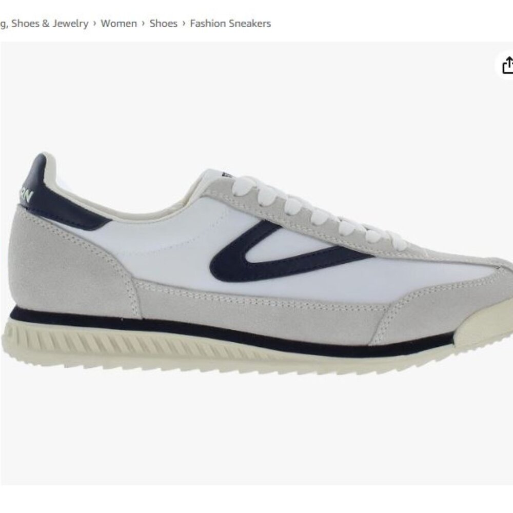 NWT TRETORN Women's Rawlins Sneakers White/Navy  Size 8
